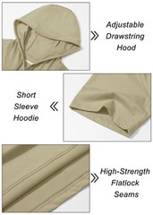Men’s Casual Workout T-Shirts Summer Hoodie Short Sleeve Sport Cotton Sweatshirt