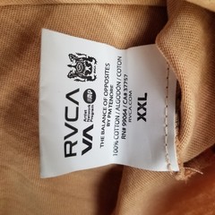 RVCA VA Tan Long Sleeve Chest Pocket Pigment Dye Pullover T-Shirt Men’s Size XXL