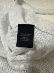 Truth by Republic 100% Cashmere Colorblock Pullover Sweater Gray Black White M