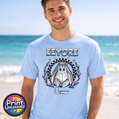 Round Eeyore T-Shirt Premium Pale Blue Tee Unisex M L XL Gorgeous Gift