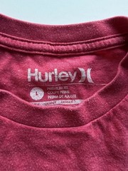 Hurley Men’s T-Shirt Heather Red Graphic Logo Short Sleeve 100% Cotton Sz Large