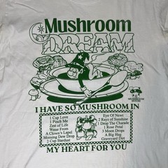 Online Ceramics Mushroom Dream Graphic T Shirt White Peace Love Double Sided L
