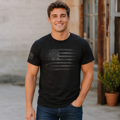 USA Distressed Flag T-Shirt Patriotic American Flag Graphic Tee Men’s S-5XL