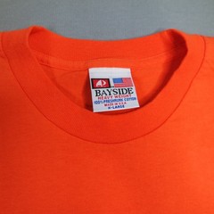 VTG Bayside T-Shirt XL Orange Blank Heavy Weight 100% Cotton Short Sleeve USA