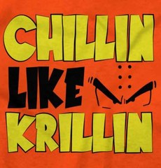 Chillin Like A Krillin Funny Anime Manga pun Womens or Mens Crewneck T Shirt Tee