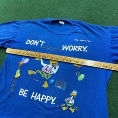 Vintage Don’t Work Be Happy Shirt Mens XL Blue 80S 90S Party Animal Tee USA