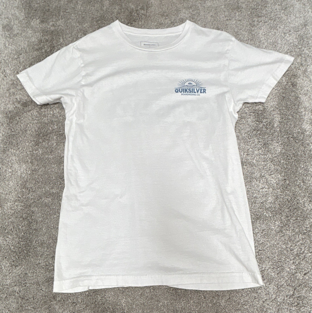 Quiksilver White Men’s Small Crew Neck Short Sleeve T-Shirt FREE SHIPPING