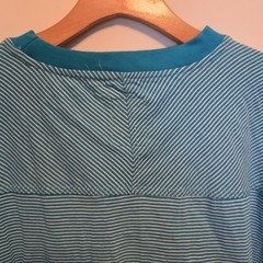 Vtg Smoke Rise T-Shirt Vintage Look Turquoise Striped Pocket Epaulettes XL NEW