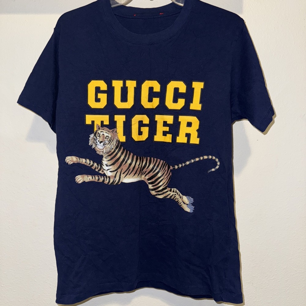 Gucci 548334 XJD3V Tiger Logo Print T-shirt Men’s S Used debb58175ba4181534fecd7