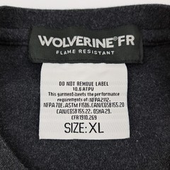 Wolverine FR Flame Resistant T-Shirt Mens XL Gray Long Sleeve Pocket NFPA 2112