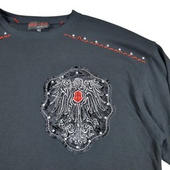 Red Ape Y2K Shirt Mens XXL Black Thermal Pullover Embroidered Streetwear Skater