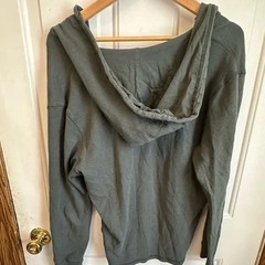 Jachs New York Mens Hooded Henley Top Size L Green 100% Cotton comfy casual