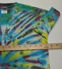 New Tie Dye Men’s T-Shirt Blue Yellow Adult Small Multicolor Summer Spider