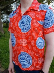 Red Blue Mens T Shirt Lightweight Short Sleeve Summer Holiday Travel Size Large