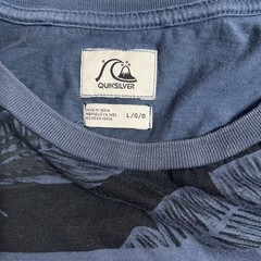 Quiksilver Floral Shirt Mens Large Blue Striped Beach Summer Hawaiian Tropical