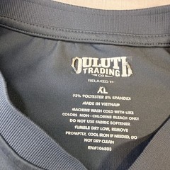 Duluth Trading T Shirt Cooling Henley Performance Tee Men’s XL Gray Short Sleeve