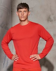 Mens Long Sleeve Polyester T Shirt Cool Quick Dry Wicking Training Top AWDis
