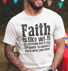 Faith Is Like WiFi, Inspirational t-shirt, Religious clothing, Christian Shirt,