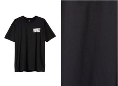 BP VOTE Black White Graphic Political T-Shirt Crewneck Cotton M Oversize