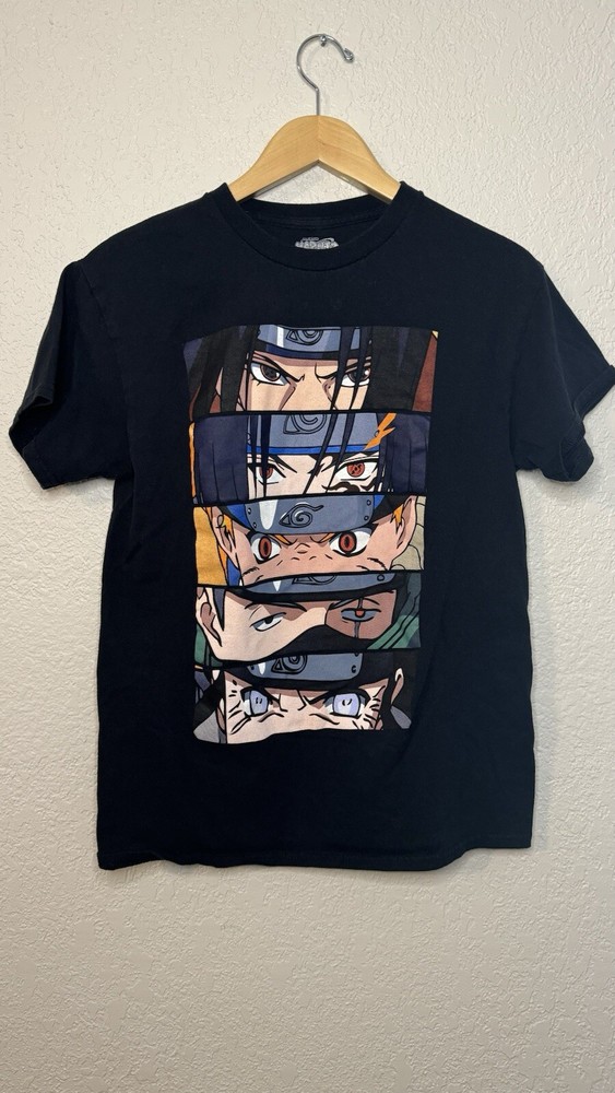 Naruto Stacked Eyes Tshirt -Size Medium