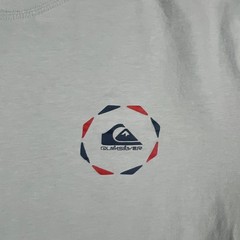 Quiksilver T Shirt Mens Large Heathered Gray Cotton Logo Print Straight Hem