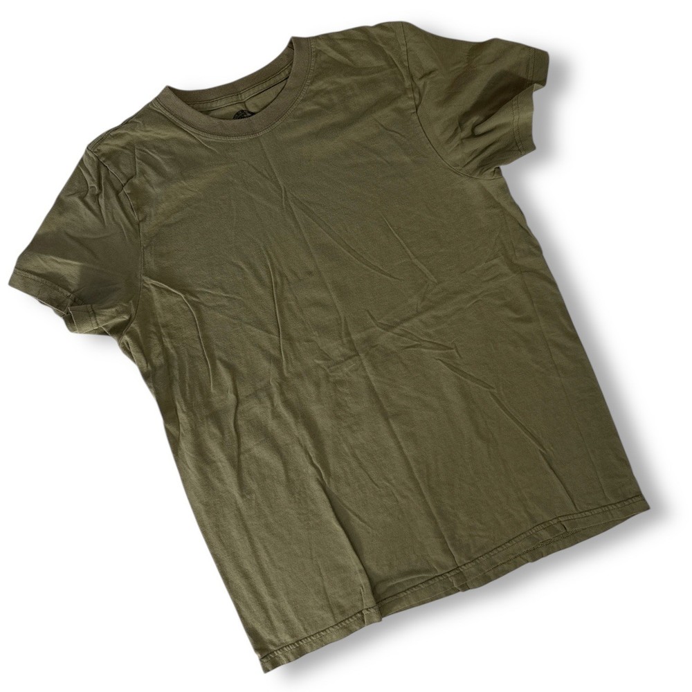 Jockey Mens Army Olive Green Cotton T-Shirt Made in USA Short Sleeve Large NWOT