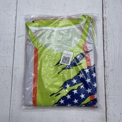 OUFISUN Shirt Mens 4XL Yellow American Flag Hi Vis Safety Tee Graphic Patriotic