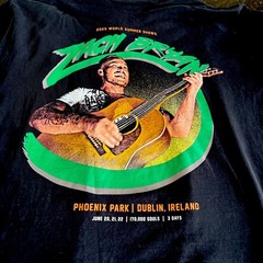 Official 2025 Zach Bryan Tour T-Shirt Huntington WV Black Cotton Size Large L