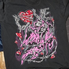 Warren Lotas Valentines Day Shirt. Hand Drawn Designs Screen Peinted. Size XL