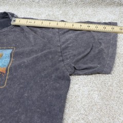 Old Navy Mens Large Graphic T Shirt Gray Mountain Cut Off Hem (see photo for fla