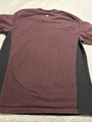 KUHL Shirt Mens Large Burgundy Red Gray Long Sleeve Organic Cotton Crewneck Tee