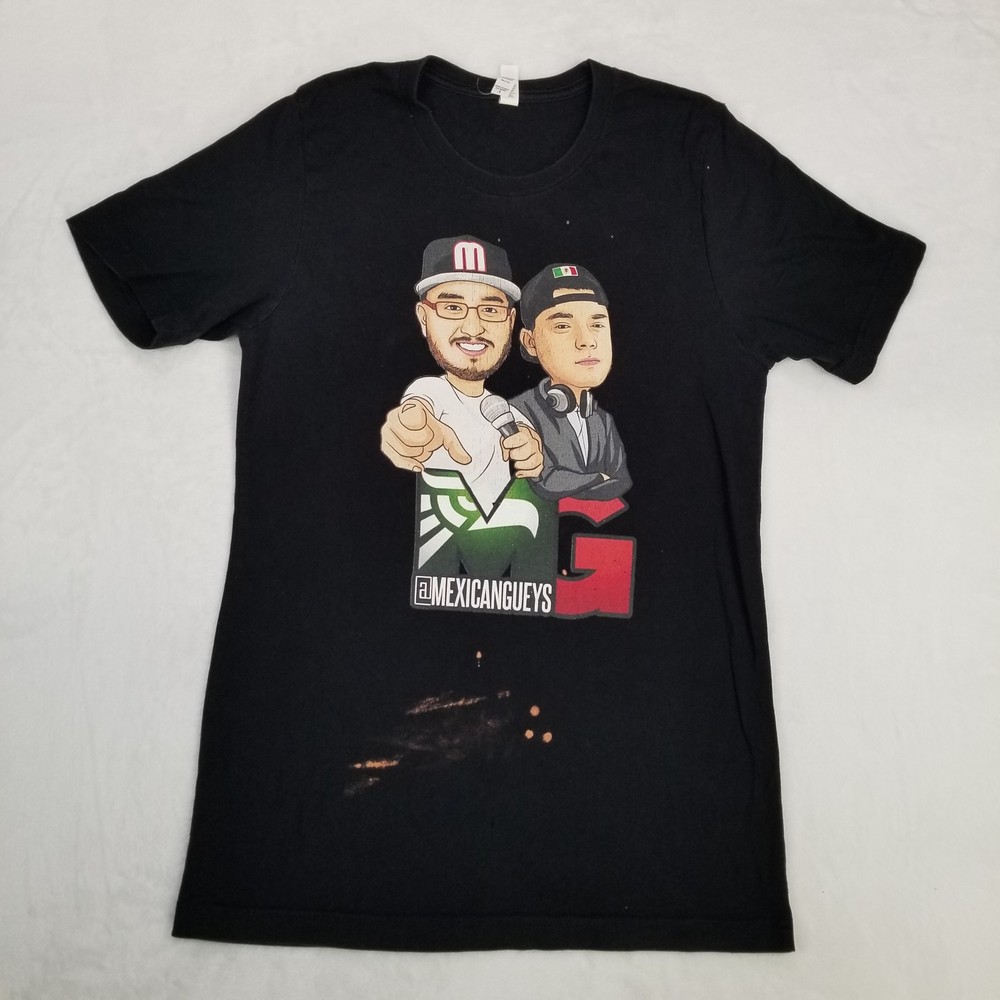 Canvas Men’s Black Mexicangueys Graphic T-Shirt Size Small Classic Casual