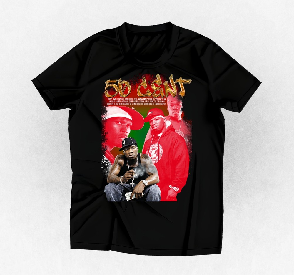 Rapper 50 Cent graphic t-shirt black or any color and size you choose