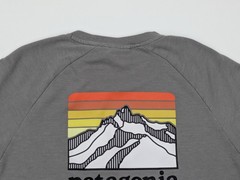 Patagonia Long Sleeve Logo T-Shirt Mens L Graphic Gray Organic Cotton