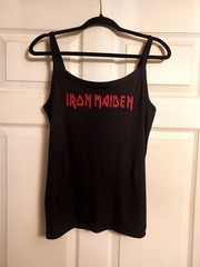 Iron Maiden tank top Red Glitter Iron Maiden Shirt Fitted Iron maiden Crop Top