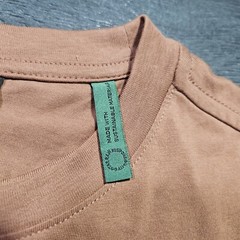 G Star Raw Lash T Shirt Mens XS Brown Curved Hem Organic Cotton Sustainable