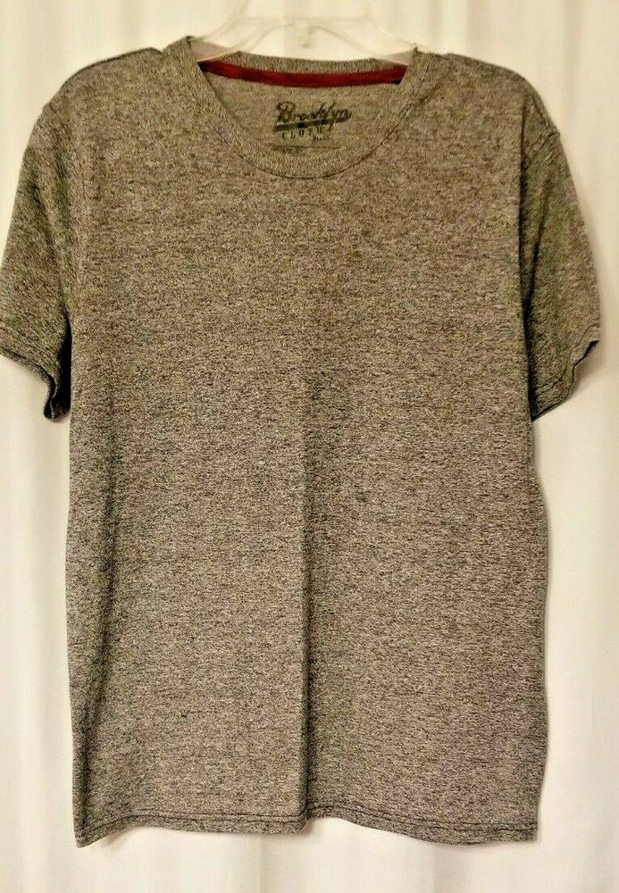Men’s Brooklyn Cloth Tee Shirt Gray Black Blend Classic Size Medium