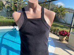 Vtg John Son Bodybuilding Gym Heavy Weight Square Cut Tank Top T Shirt mens XL