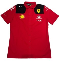 Puma Scuderia Ferrari Men’s Large SF Button Up Team Shirt Rosso Corsa**NEW**