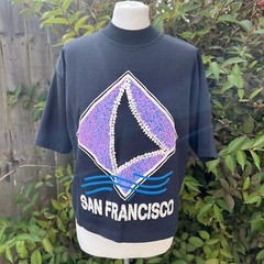 Vintage 80s 90s San Francisco CA Single Stitch Puff Print Boxy Tee USA Made Rare