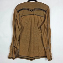 Buckle Black Henley Cotton Blend Mens Medium Long Sleeve Brown Shirt