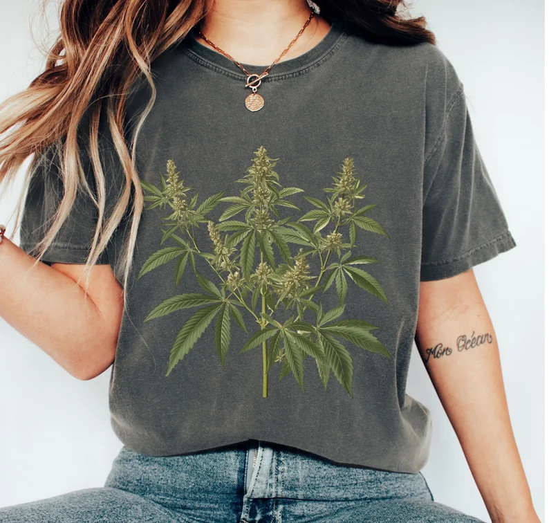 Cannabis Plant Comfort Tee Weed Marijuana Pot Leaf