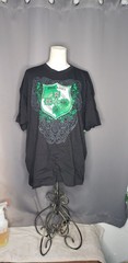 BLACK MEN IRELAND GRAPHIC TSHIRT SIZE XXL CROSS ON SHIELD GREEN & WHITE GRAPHIC
