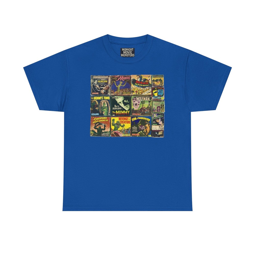 Vintage 8mm Monster Movies Collage T-Shirt Unisex Heavy Cotton Tee Graphic Gift