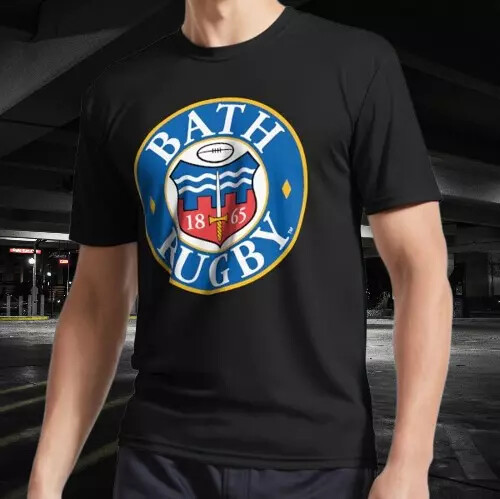 NEW SHIRT BATH RUGBY RACING LOGO T-SHIRT FUNNY SIZE S-5XL
