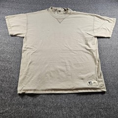 Vintage Russell Athletic Shirt Mens XL Beige Pro Cotton Blank Crew Tee Made USA