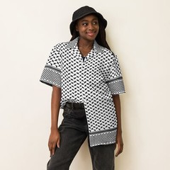 Keffiyeh Unisex button shirt, Palestine Keffiyeh Button Shirt, Keffiyeh Shirt