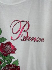 VTG Branson Missouri Shirt Mens XL White Red Foil Roses Floral Single Stitch