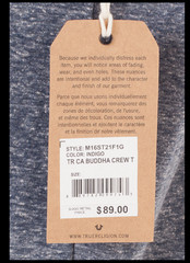 $89 TRUE RELIGION Indigo CALIFORNIA BUDDHA Short Sleeve Graphic T-shirt NWT