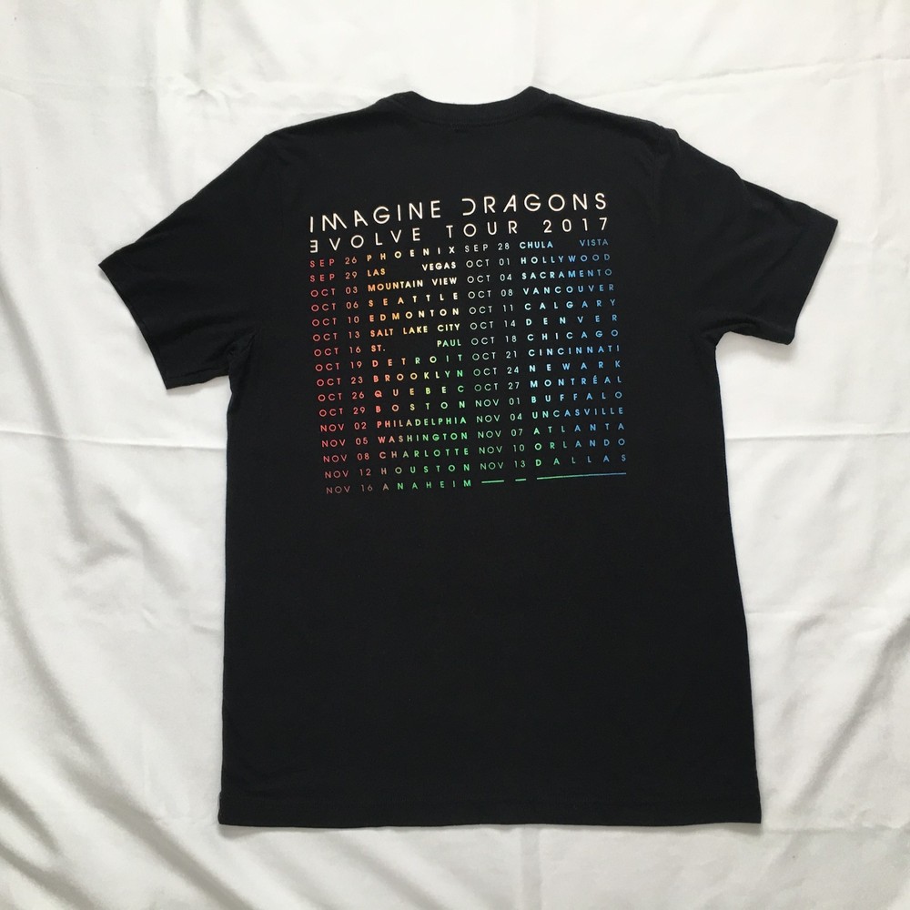 Imagine Dragons T Shirt L Black Evolve Tour 2017 Short Sleeve Band Music Unisex.